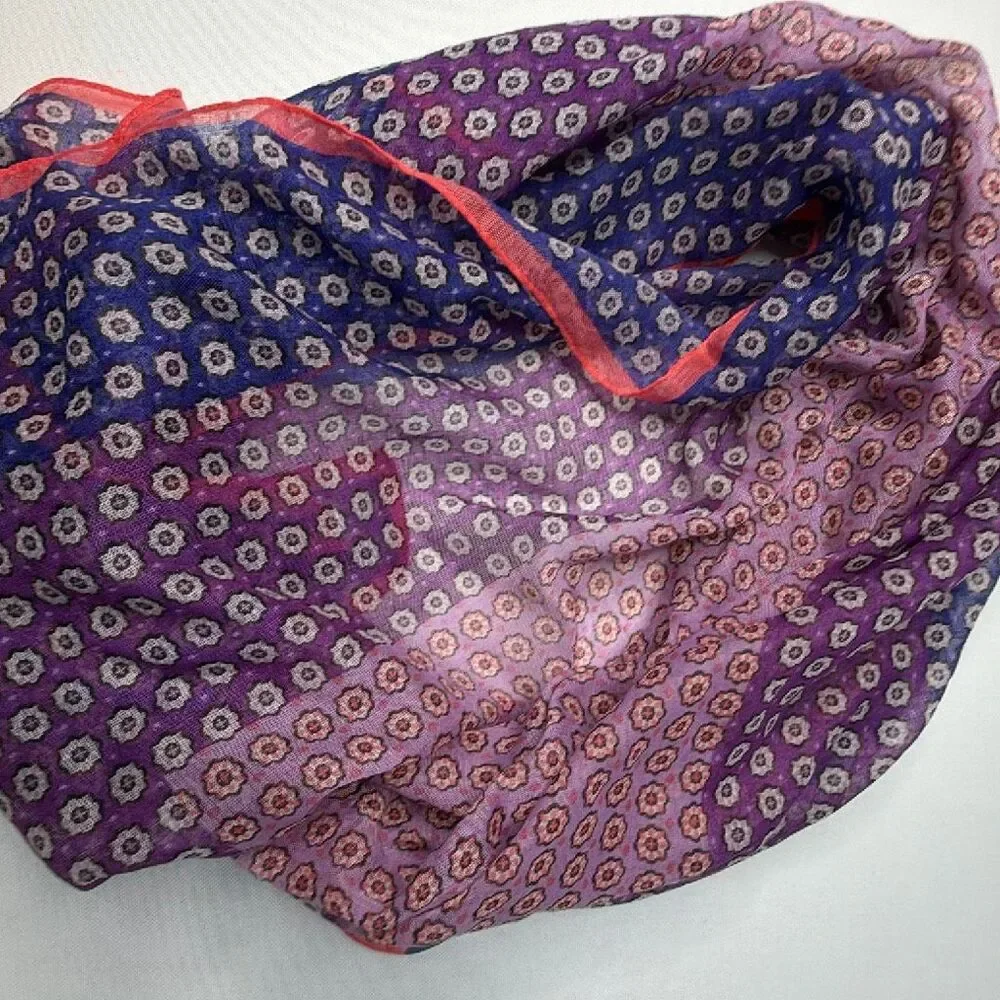 Lands End Scarf Cover Up Blue Purple